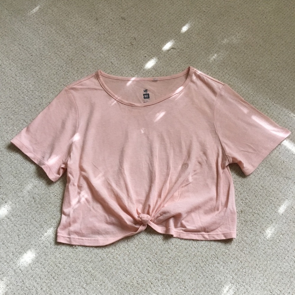 Pacsun Pink Knot Cropped Tee